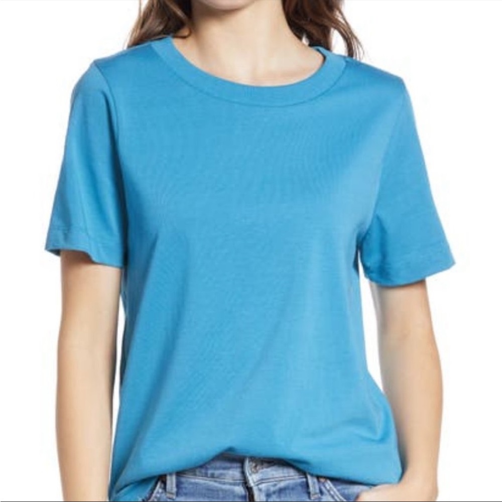 New! MADEWELL Supima Cotton Essential Tee In Seaside Blue Sz. XSMALL